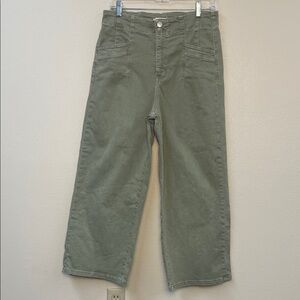 Altar'd State Sage green Adjustable High waisted Wide Leg Mica Denim W31 Pants